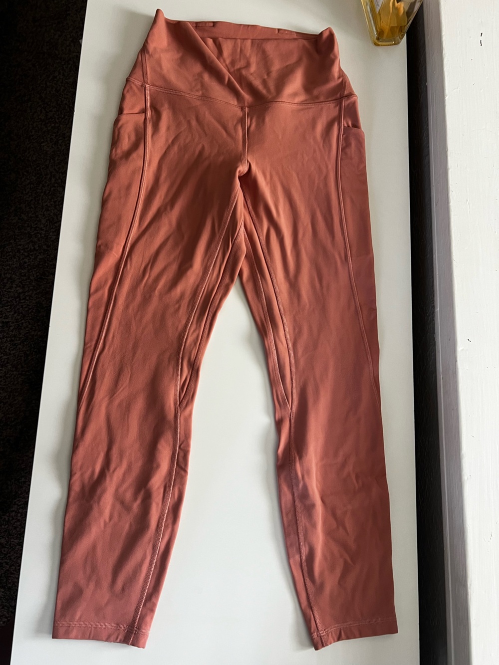 lululemon athletica Rust-Colored High-Rise Leggings with pockets